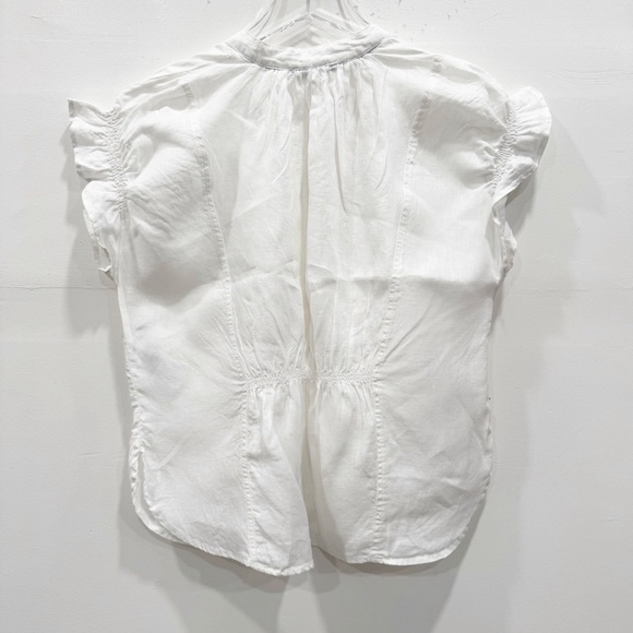 Anthropologie Pilcro The Tatum Futter Sleeve Blouse White Cotton Medium - Picture 9 of 12